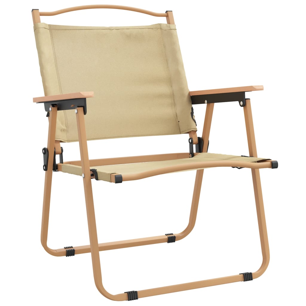 vidaXL Campingstoelen 2 st 54x55x78 cm oxford stof beige