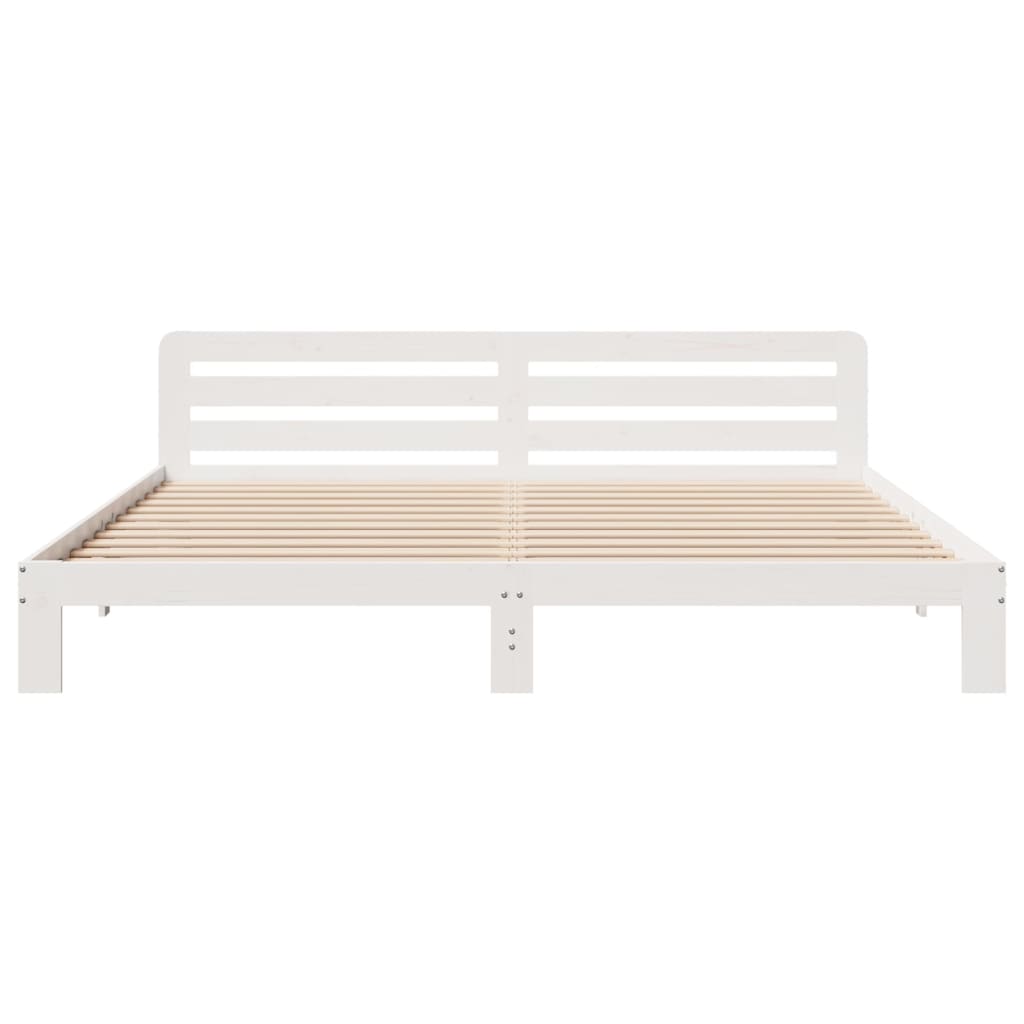 vidaXL Bedframe zonder matras massief grenenhout wit 180x200 cm