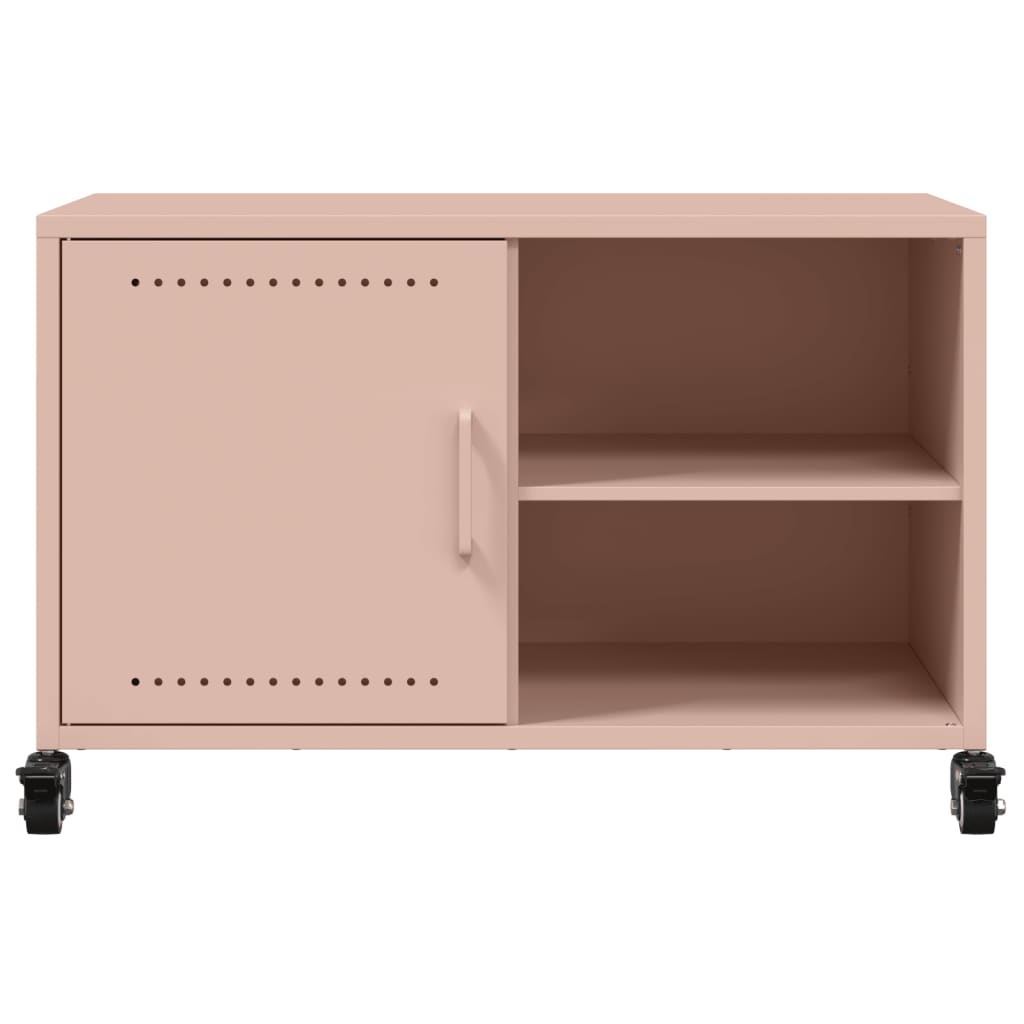 vidaXL Tv-meubel 68x39x43,5 cm staal roze