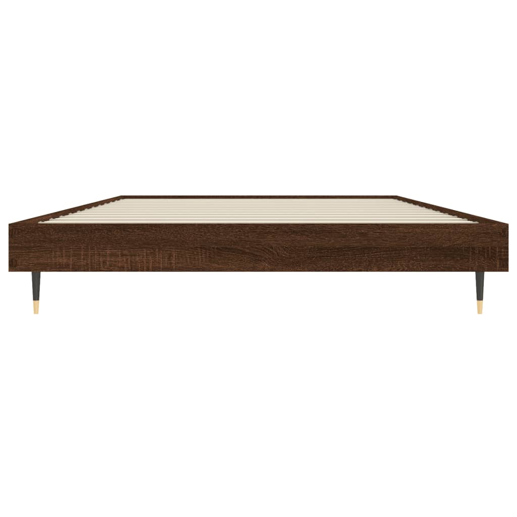 vidaXL Bedframe zonder matras bewerkt hout bruin eikenkleur 100x200 cm