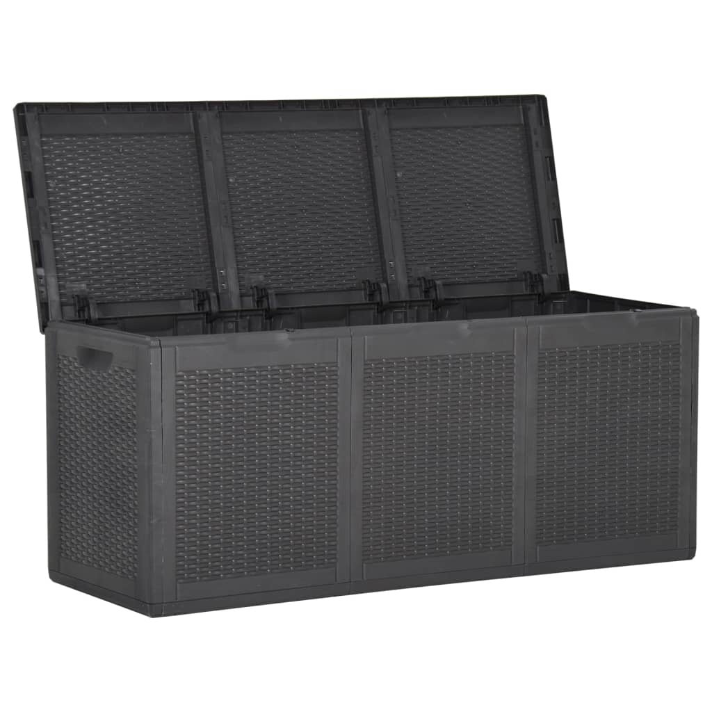 vidaXL Tuinbox 270 L PP rattan zwart