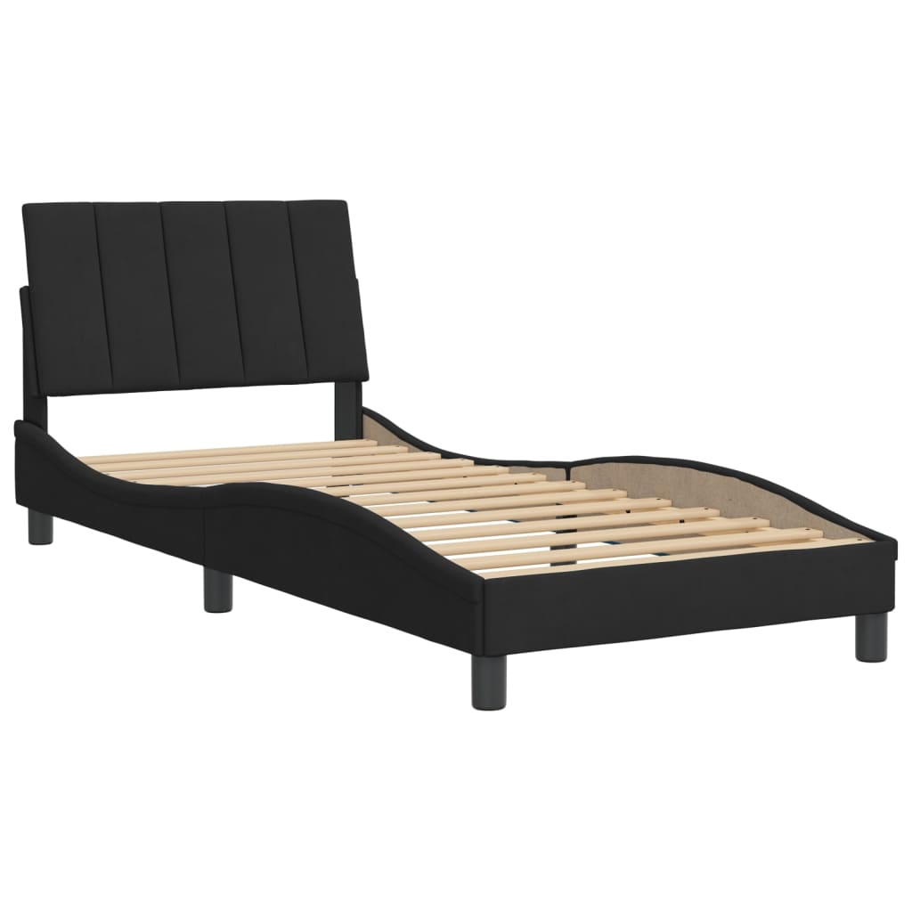 vidaXL Bedframe met hoofdeinde fluweel zwart 90x200 cm