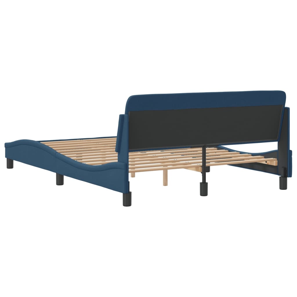 vidaXL Bedframe met hoofdeinde zonder matras 120x200 cm stof blauw