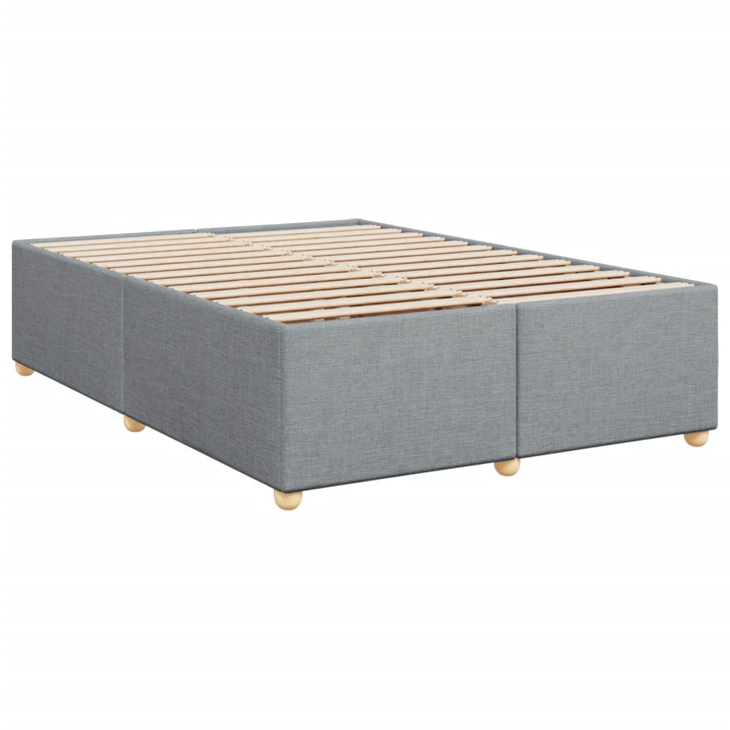 vidaXL Boxspring met matras stof lichtgrijs 140x200 cm