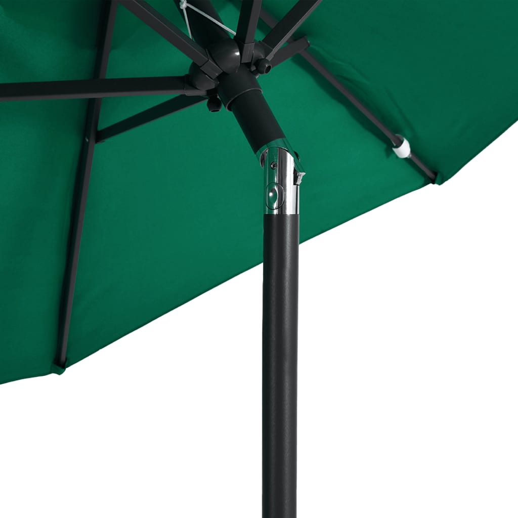 vidaXL Parasol met stalen paal 225x225x212 cm groen