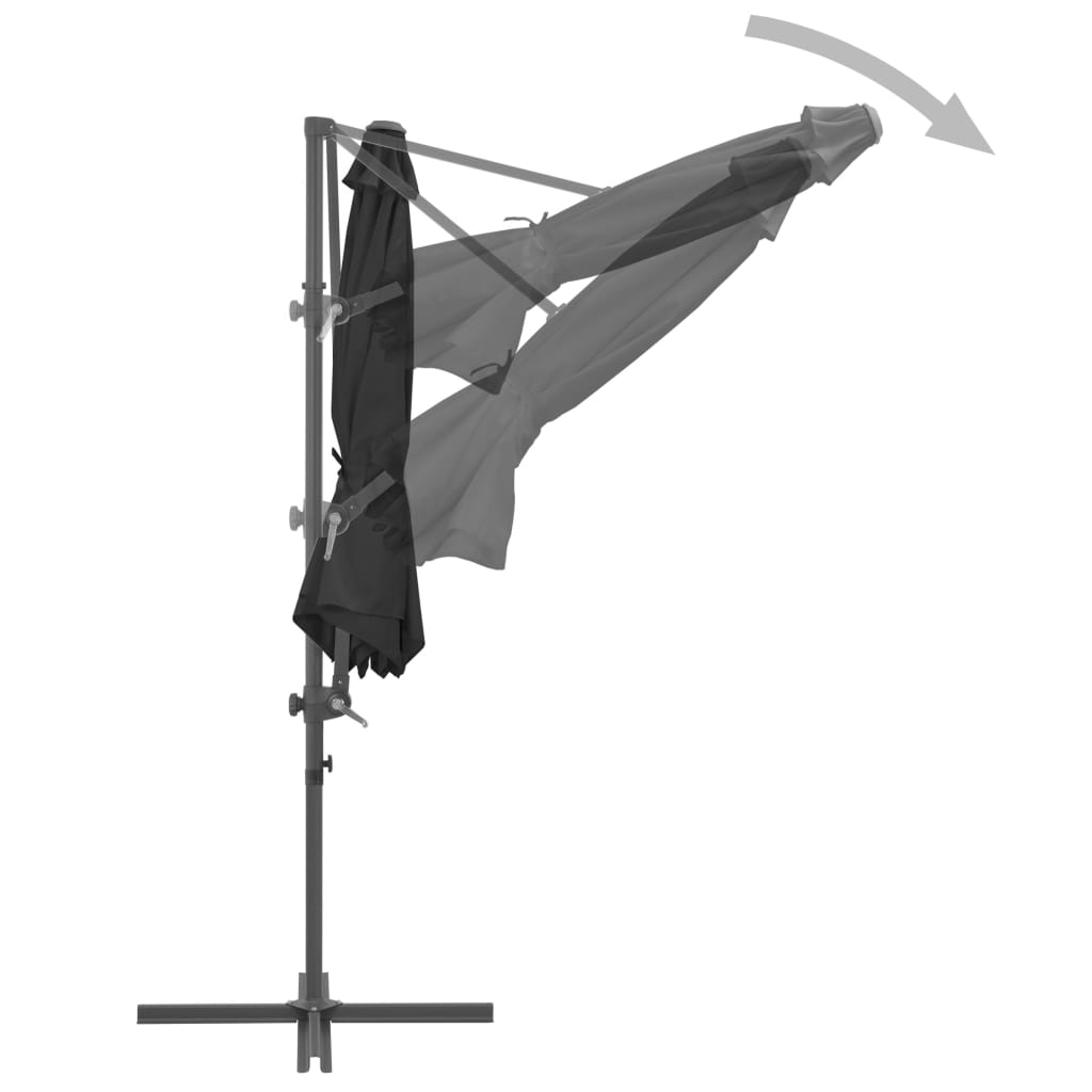 vidaXL Zweefparasol met stalen paal 300 cm antracietkleurig