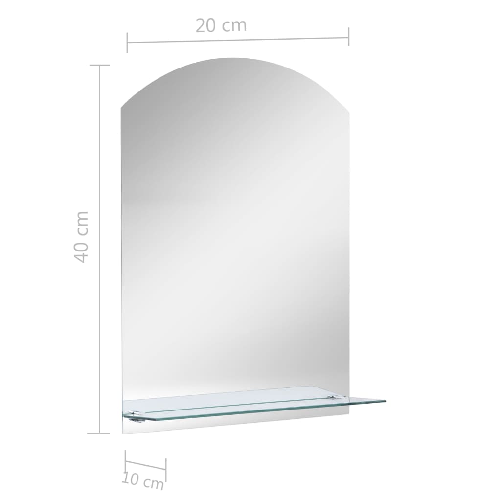 vidaXL Wandspiegel met schap 20x40 cm gehard glas