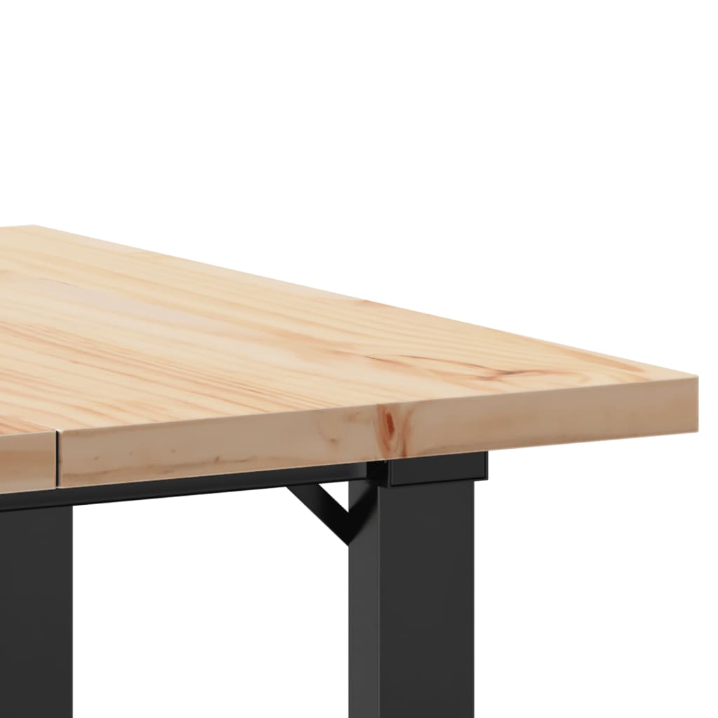 vidaXL Eettafel O-frame 70x70x75,5 cm massief grenenhout en gietijzer