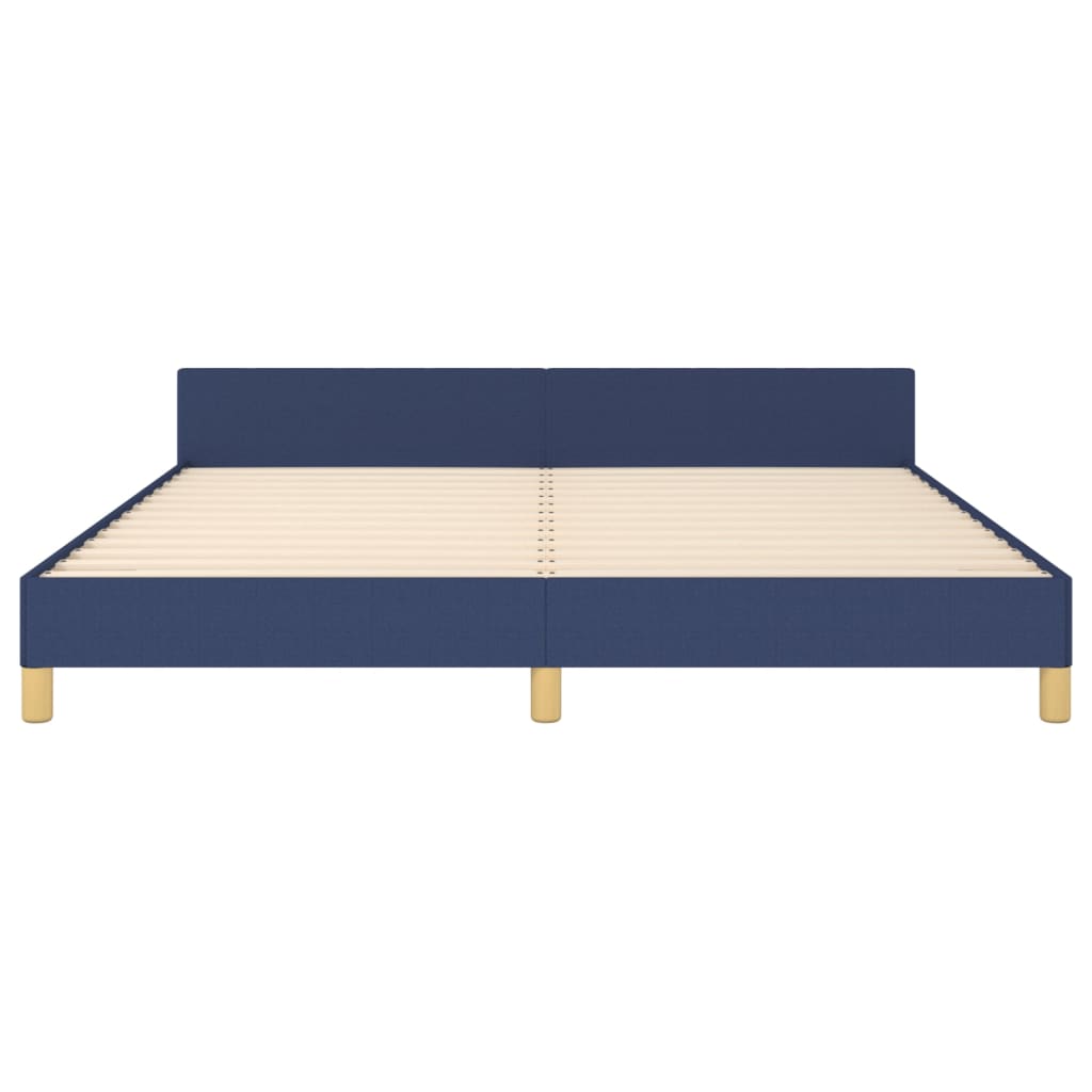 vidaXL Bedframe met hoofdeinde stof blauw 160x200 cm