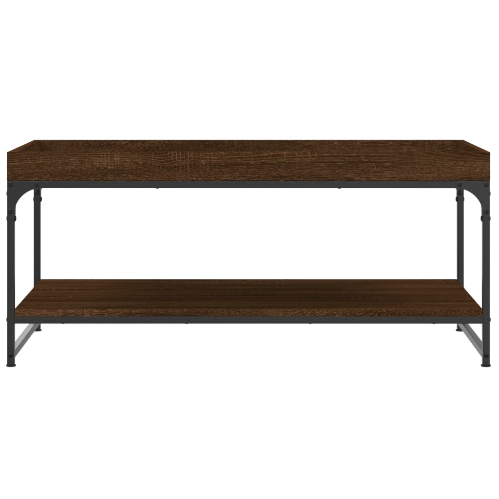 vidaXL Salontafel 100x49x45 cm bewerkt hout bruin eikenkleur