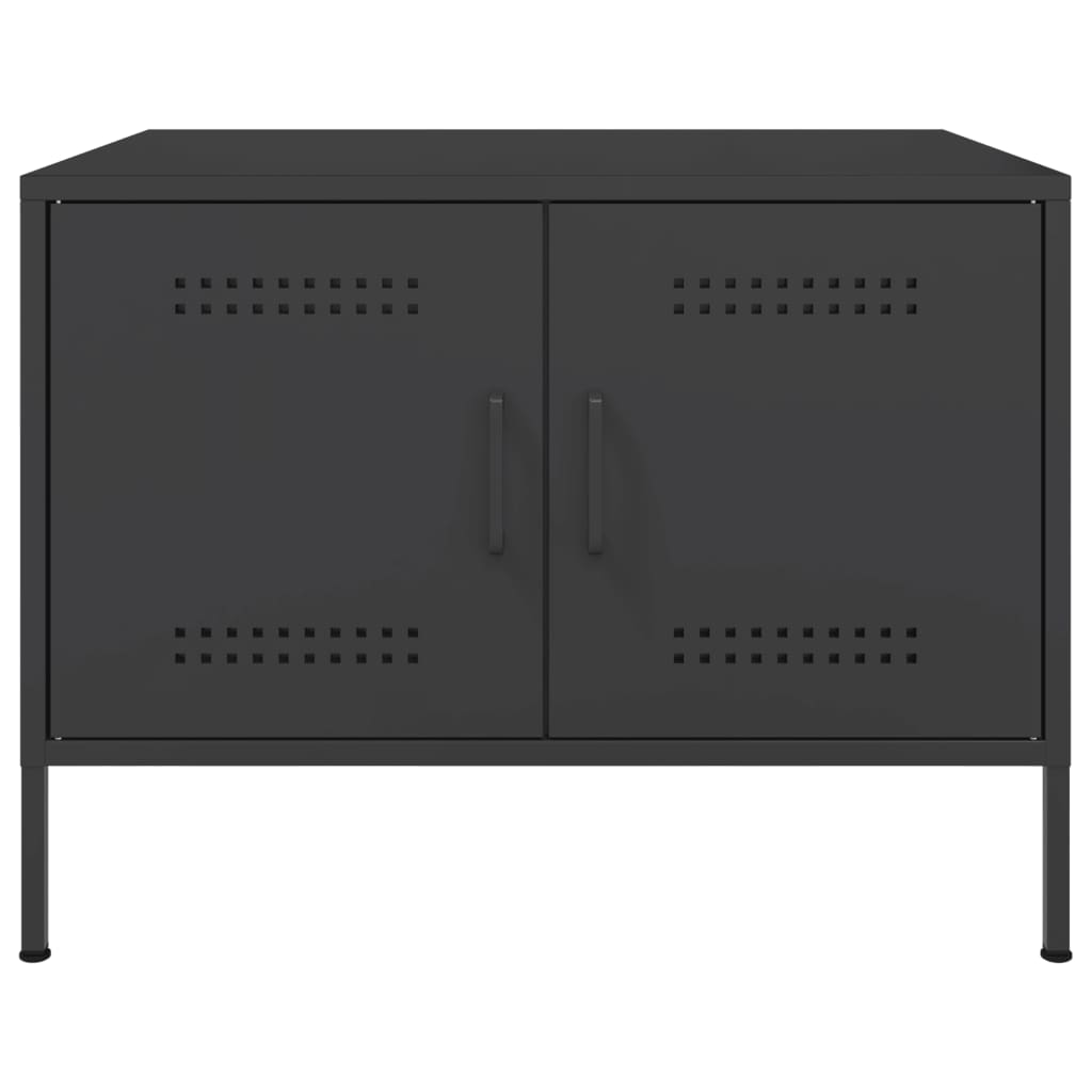 vidaXL Salontafel 68x50x50,5 cm staal zwart