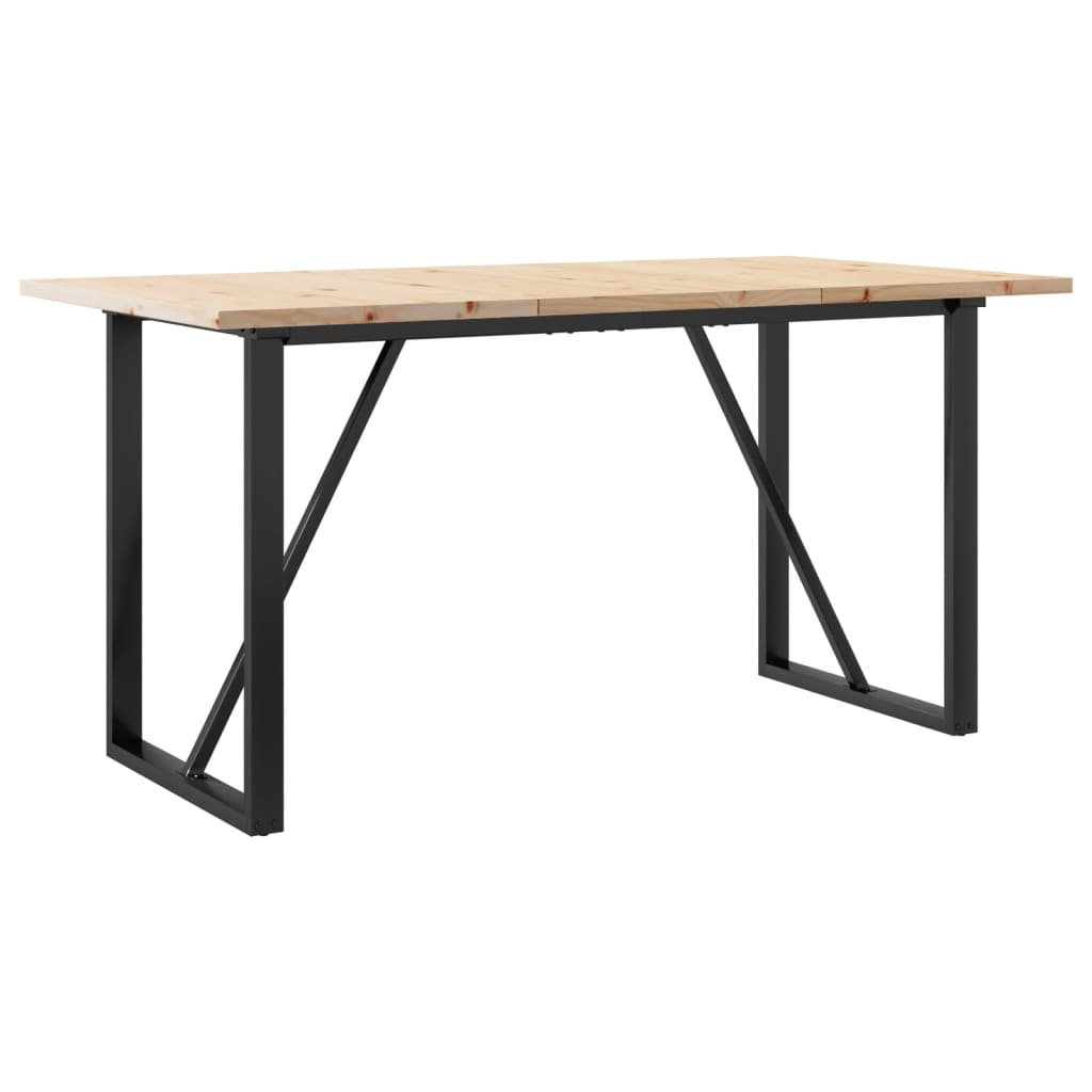 vidaXL Eettafel O-frame 160x80x75,5 cm massief grenenhout en gietijzer