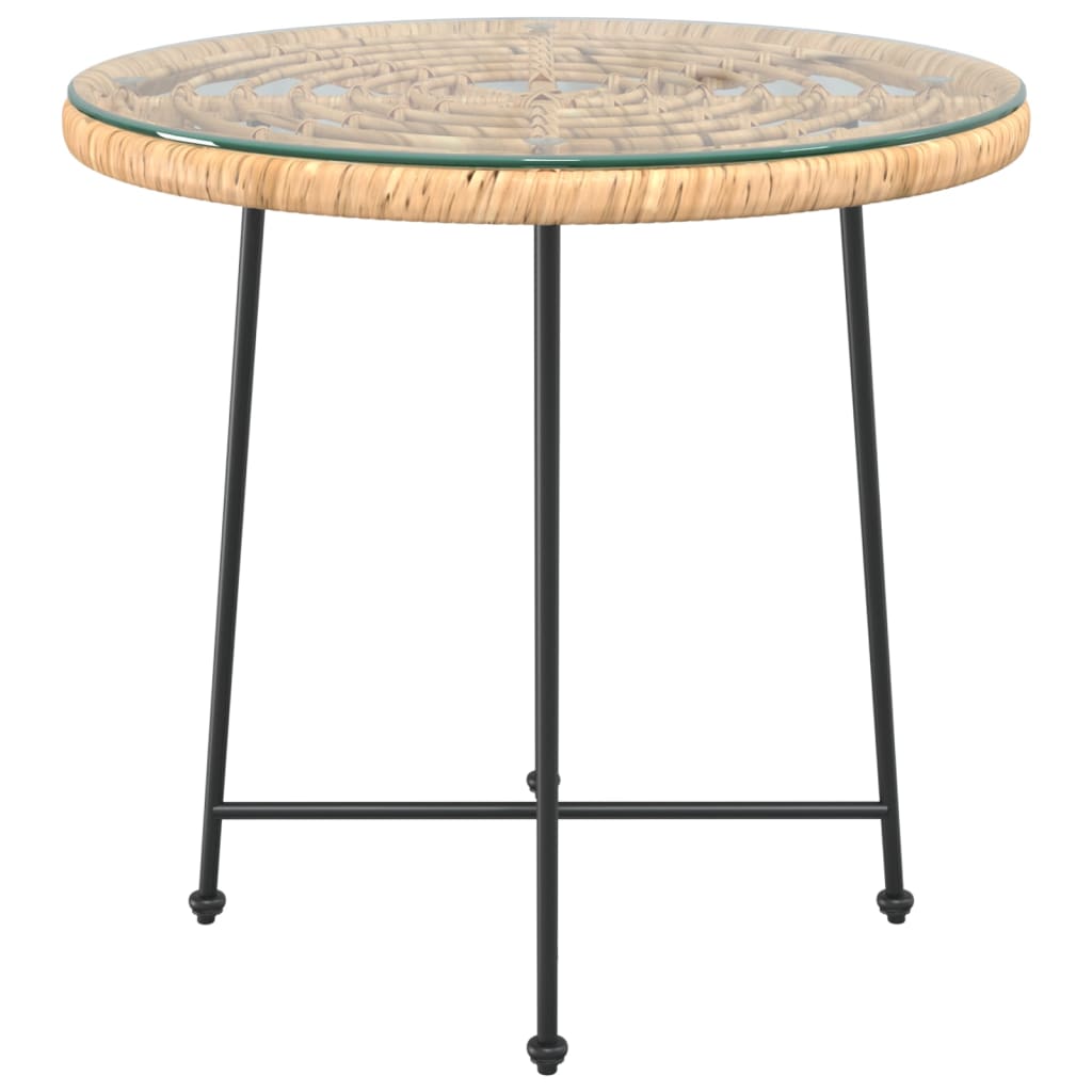 vidaXL Eettafel Ø80 cm gehard glas en staal