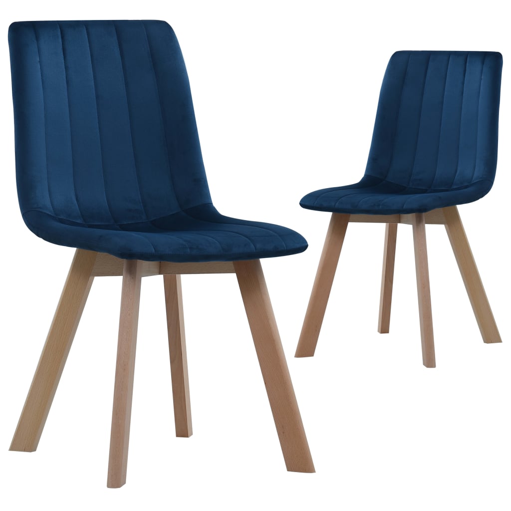 vidaXL Eetkamerstoelen 2 st fluweel blauw