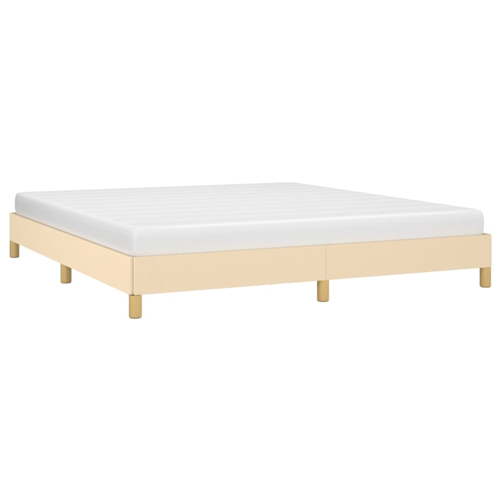 vidaXL Bedframe zonder matras stof crèmekleurig 180x200 cm