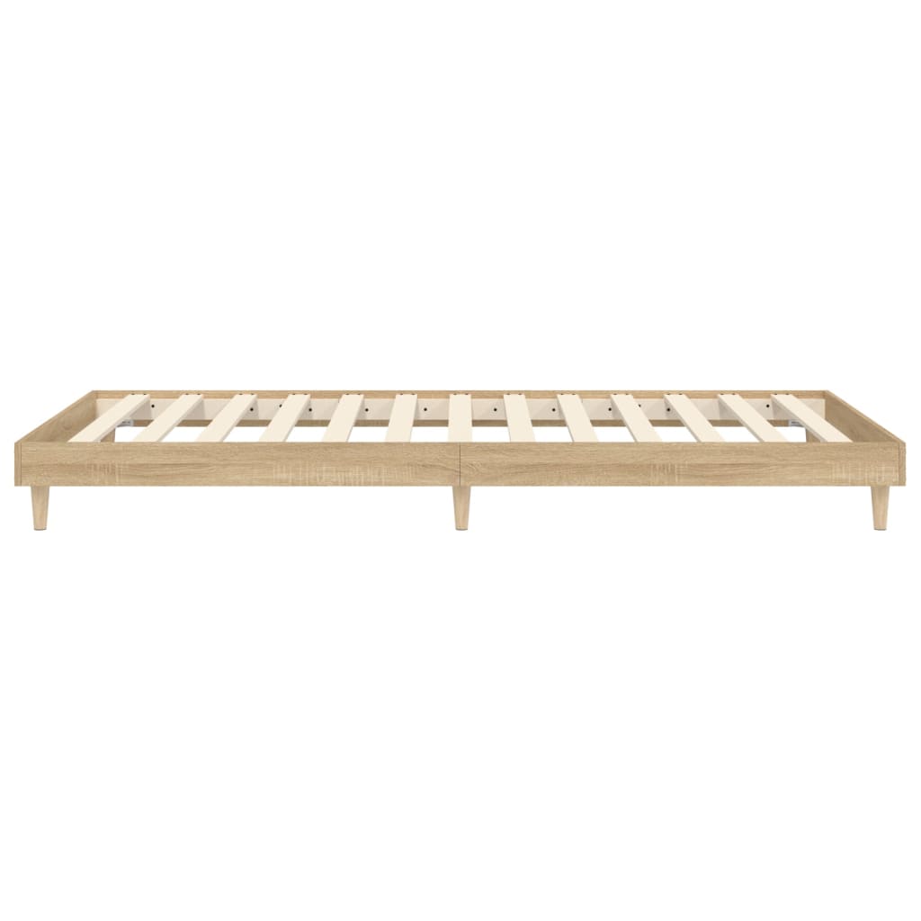 vidaXL Bedframe zonder matras hout sonoma eikenkleurig 75x190 cm