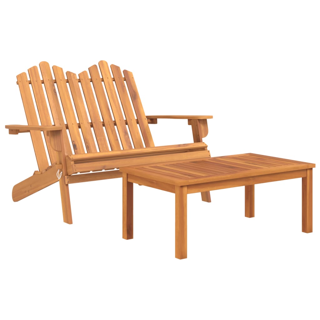 vidaXL 4-delige Loungeset Adirondack massief acaciahout