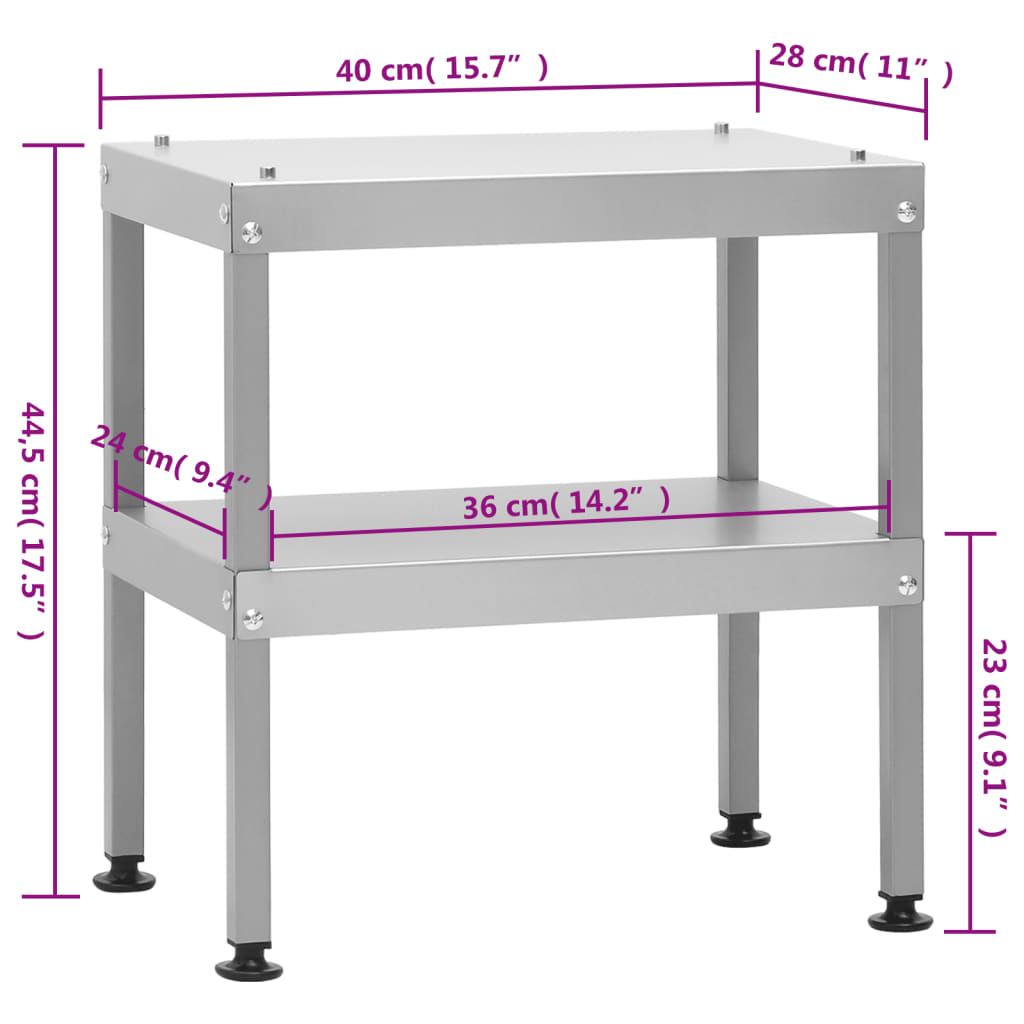 vidaXL BBQ-rookoven met tafel gegalvaniseerd staal