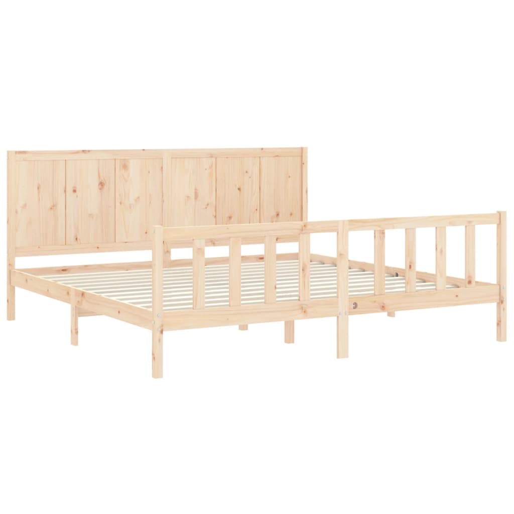 vidaXL Bedframe met hoofdbord massief hout