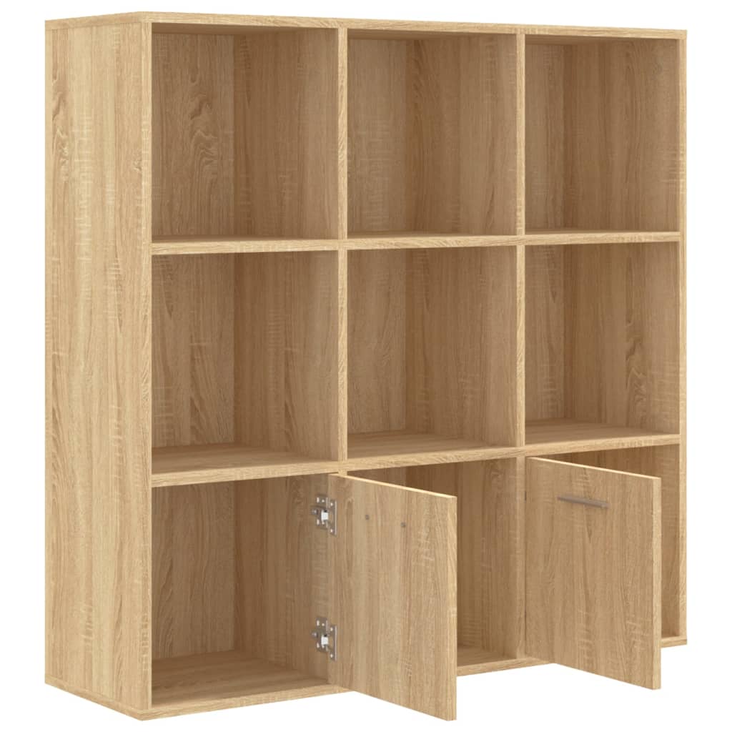 vidaXL Boekenkast 98x30x98 cm bewerkt hout sonoma eikenkleurig