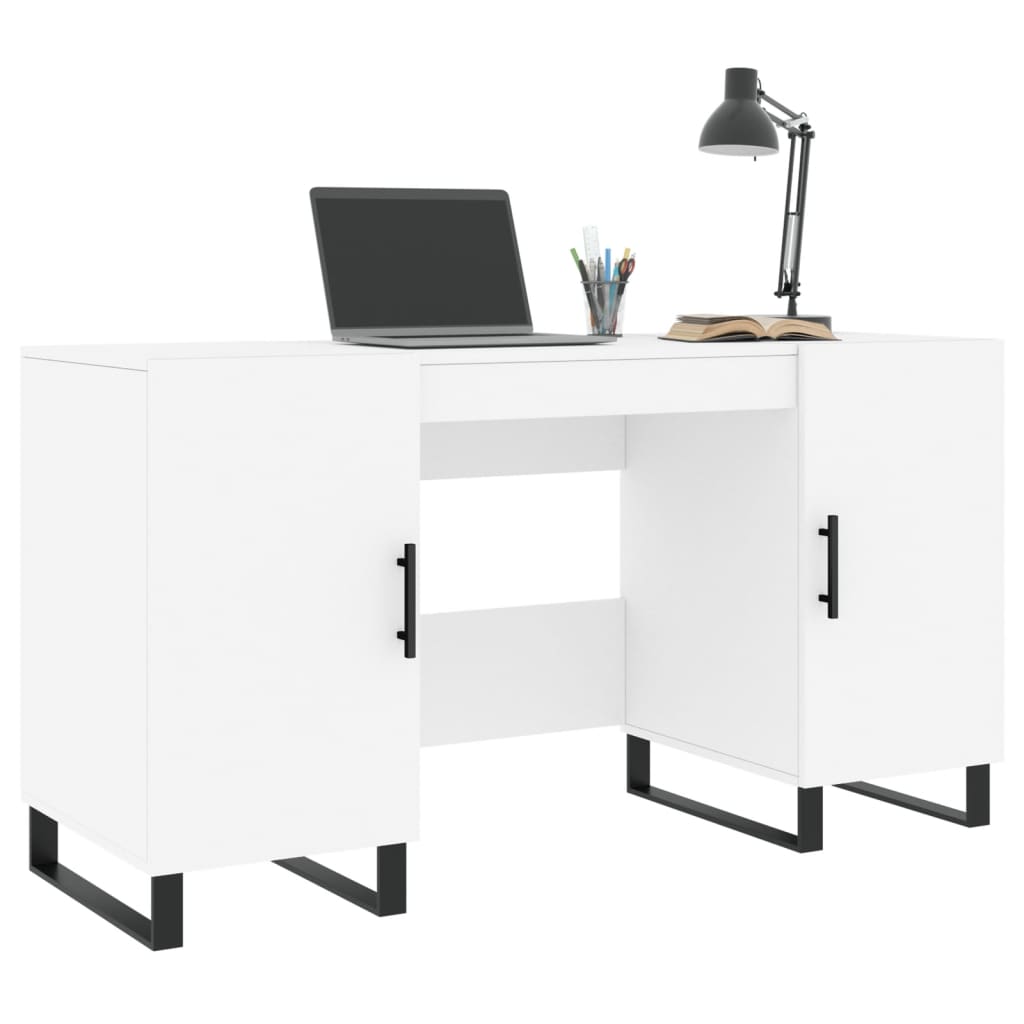 vidaXL Bureau 140x50x75 cm bewerkt hout wit