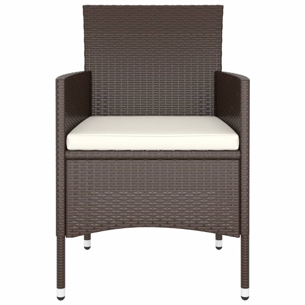 vidaXL 5-delige Loungeset poly rattan bruin