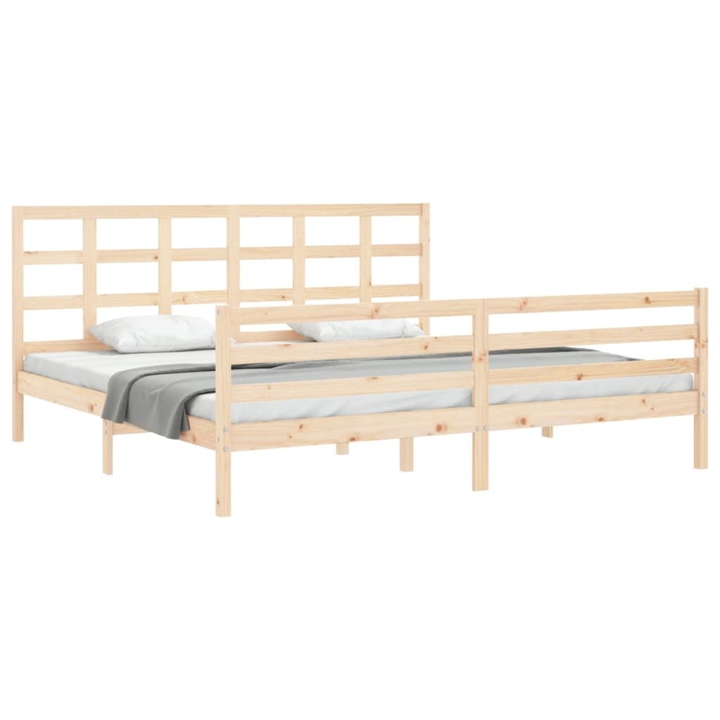 vidaXL Bedframe met hoofdbord massief hout