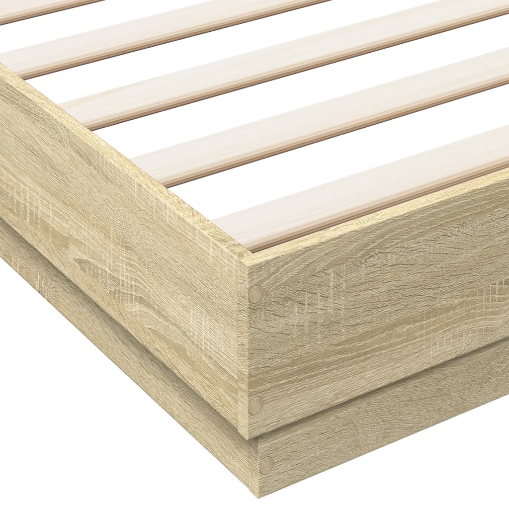 vidaXL Bedframe bewerkt hout sonoma eikenkleurig 200x200 cm