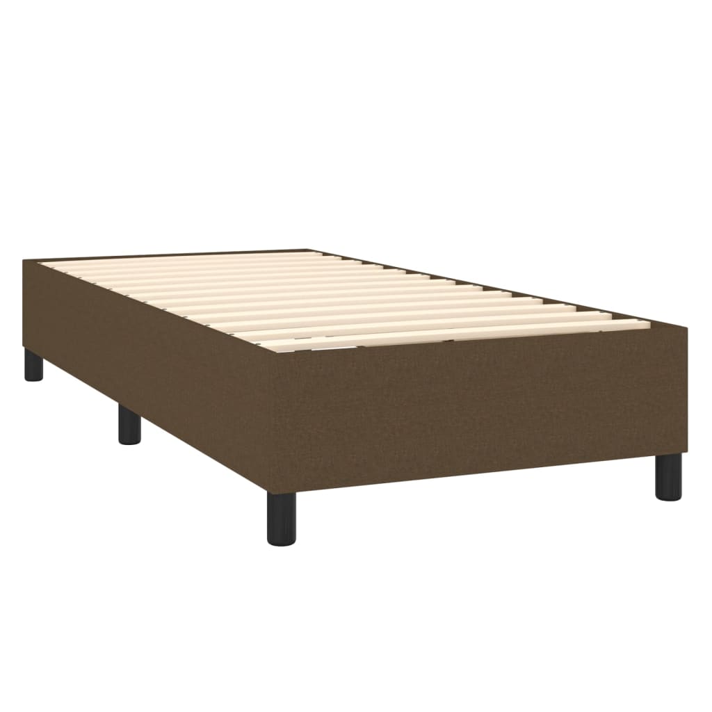 vidaXL Boxspring met matras stof donkerbruin 100x200 cm