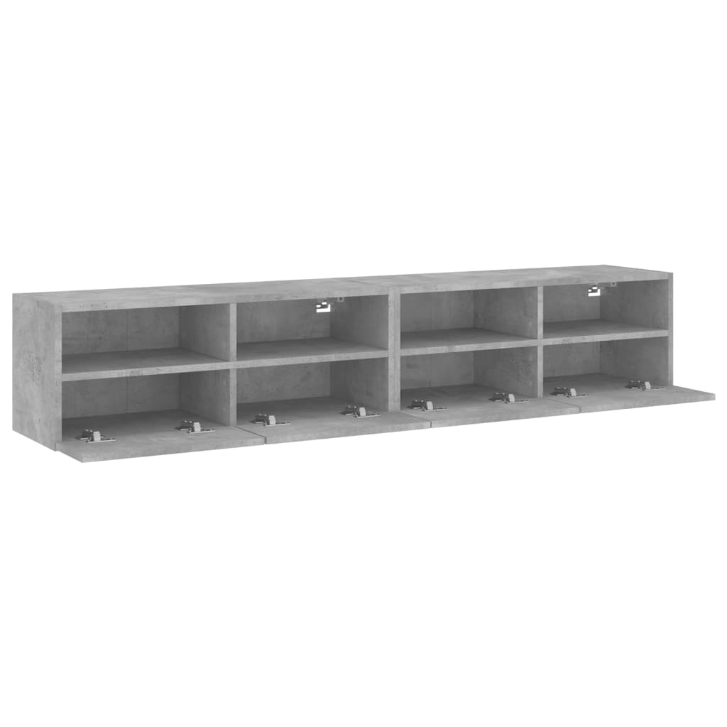 vidaXL Tv-wandmeubels 2 st 80x30x30 cm bewerkt hout betongrijs