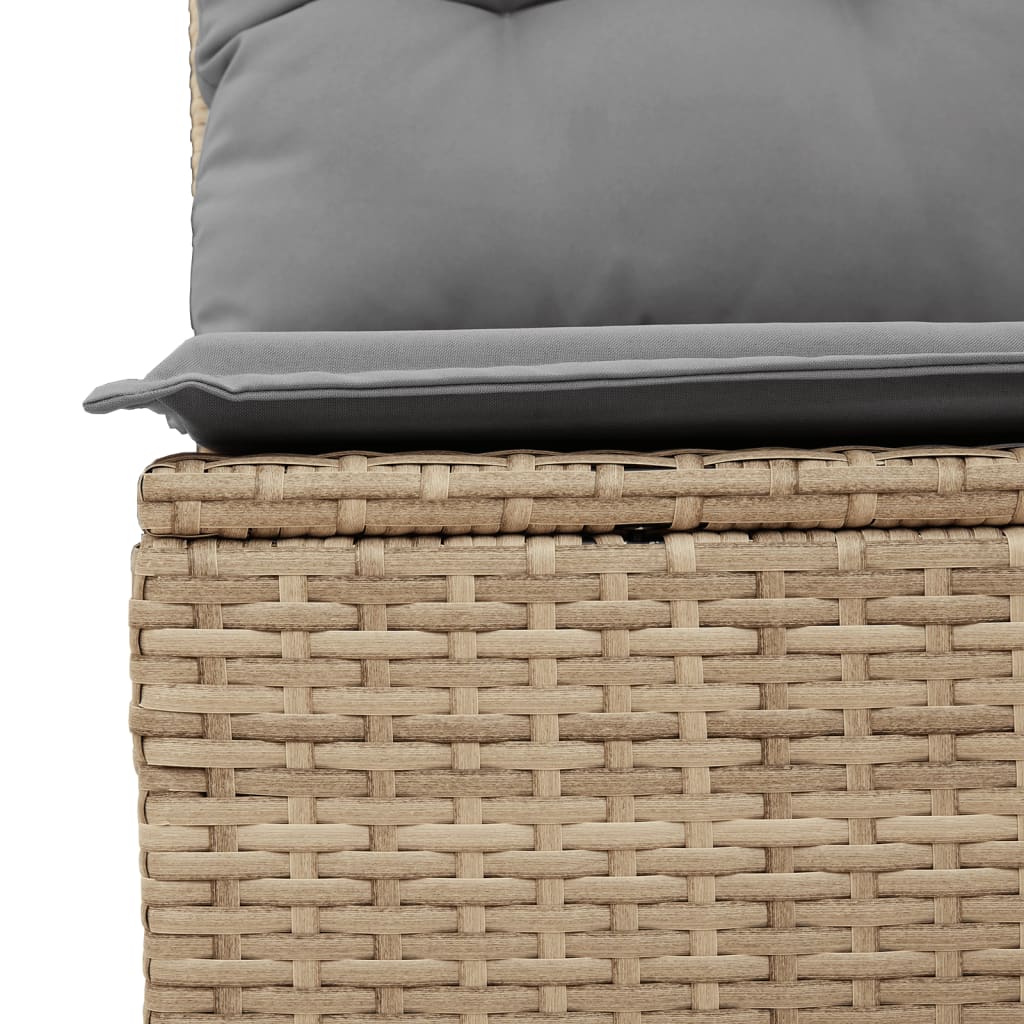 vidaXL 11-delige Tuinset met kussens poly rattan beige