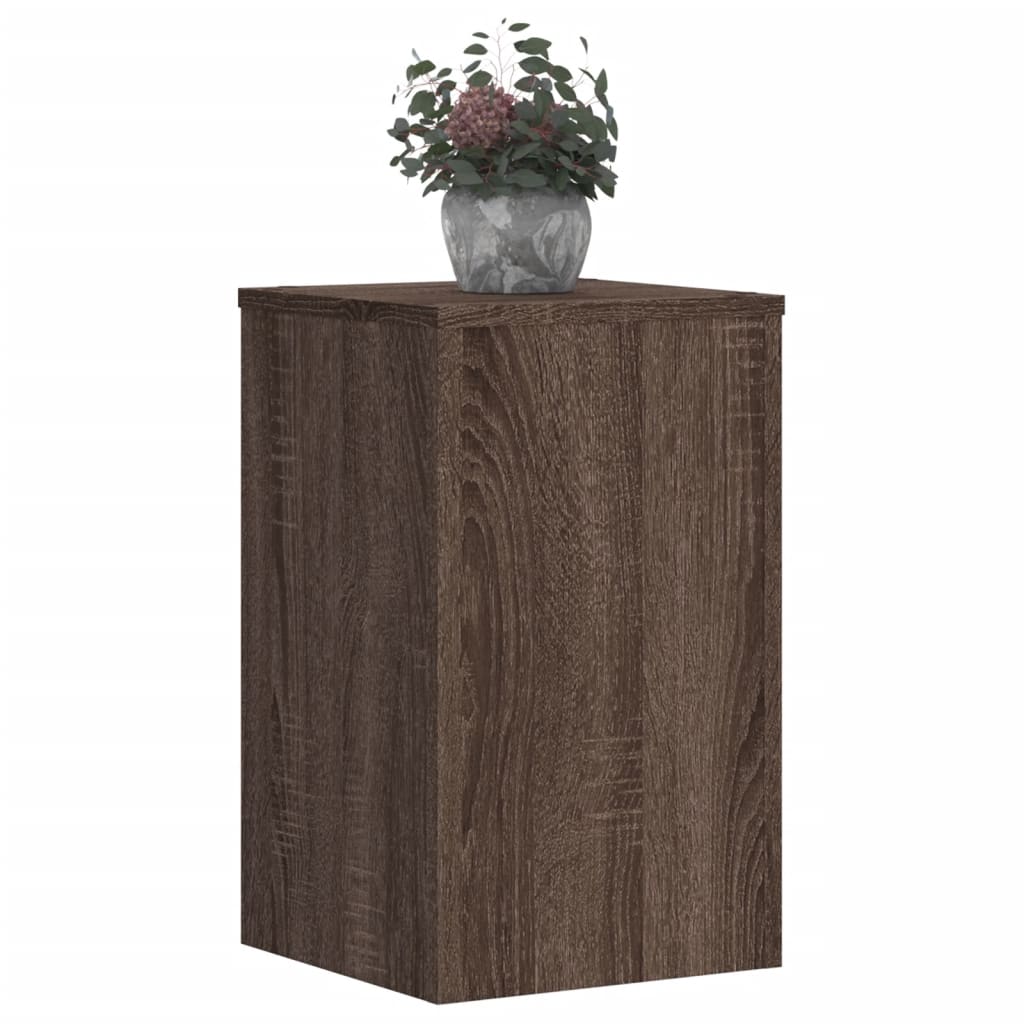 vidaXL Plantenstandaards 2 st 30x30x50 cm bewerkt hout bruin eiken