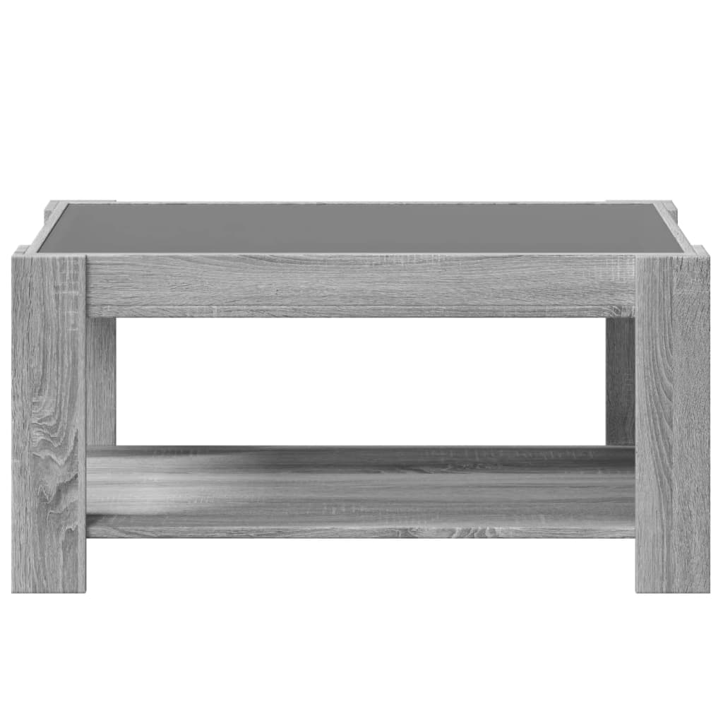 vidaXL Salontafel met LED 93x53x45 cm bewerkt hout grijs sonoma eiken