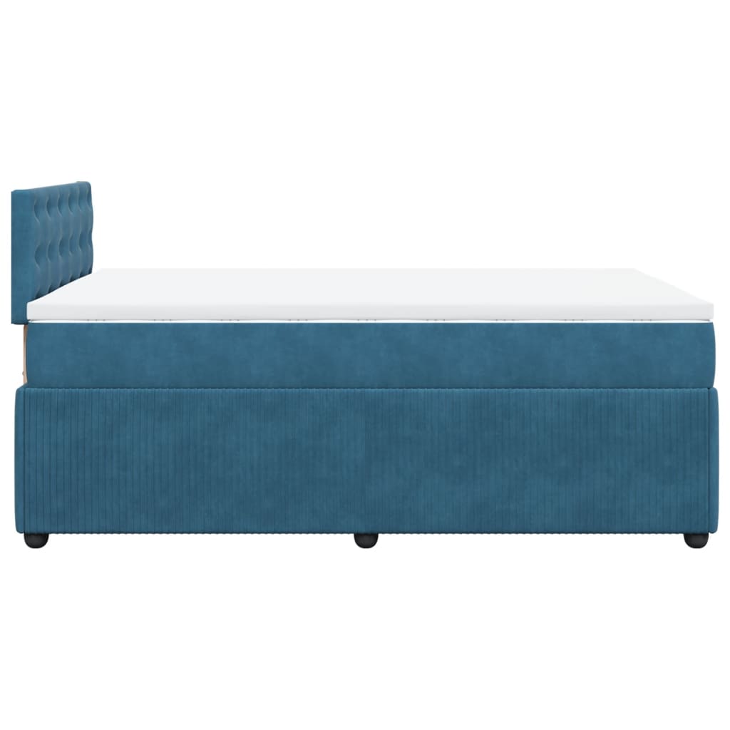 vidaXL Boxspring met matras fluweel blauw 120x190 cm