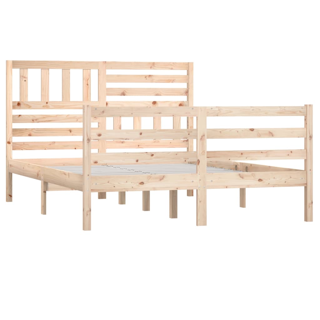 vidaXL Bedframe massief hout 135x190 cm