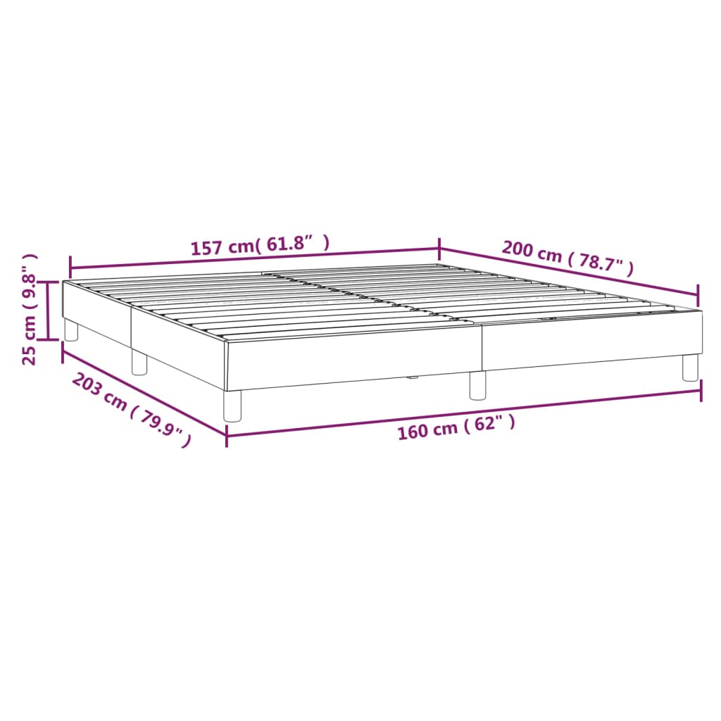 vidaXL Bedframe stof taupe 160x200 cm