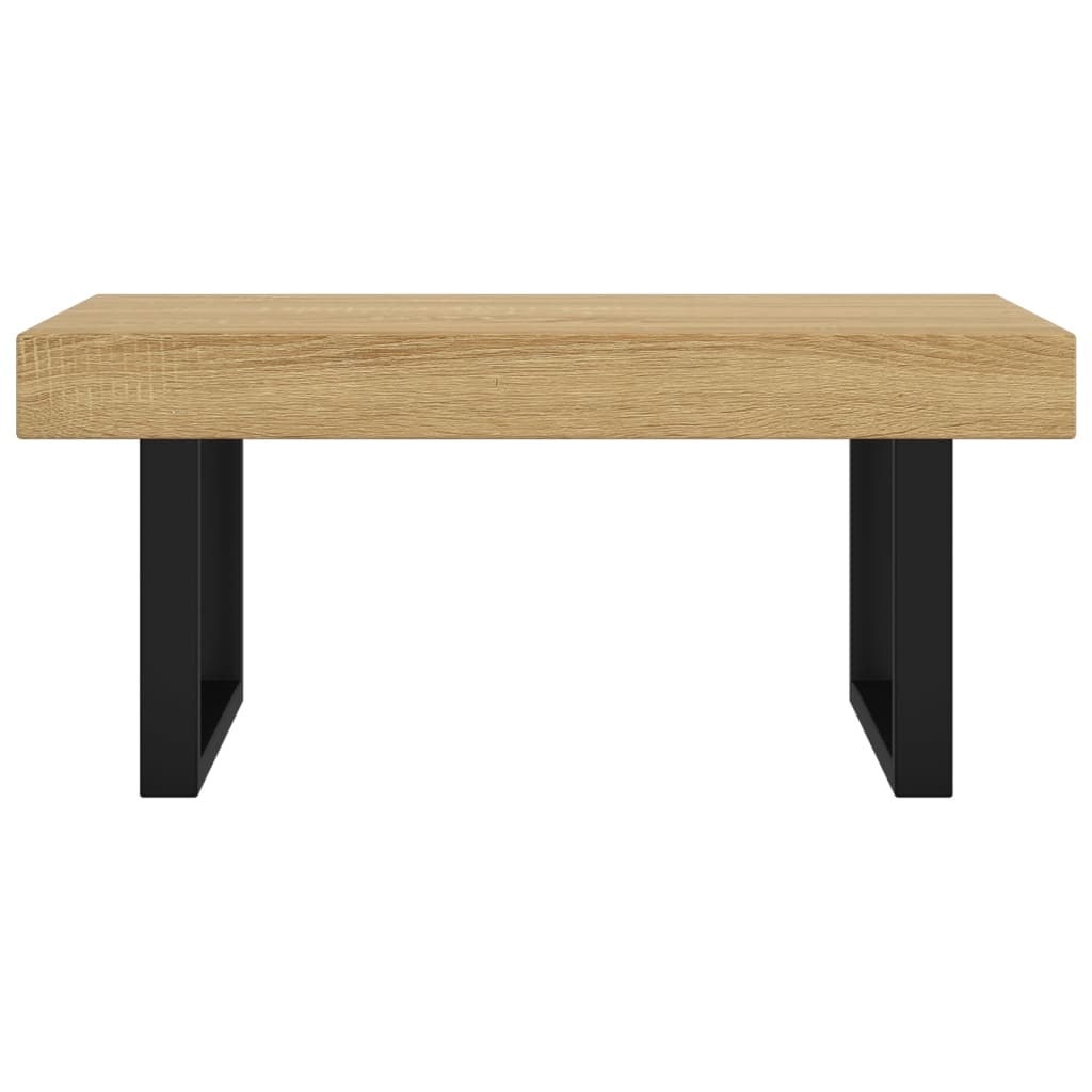 vidaXL Salontafel 90x45x40 cm MDF en ijzer lichtbruin en zwart