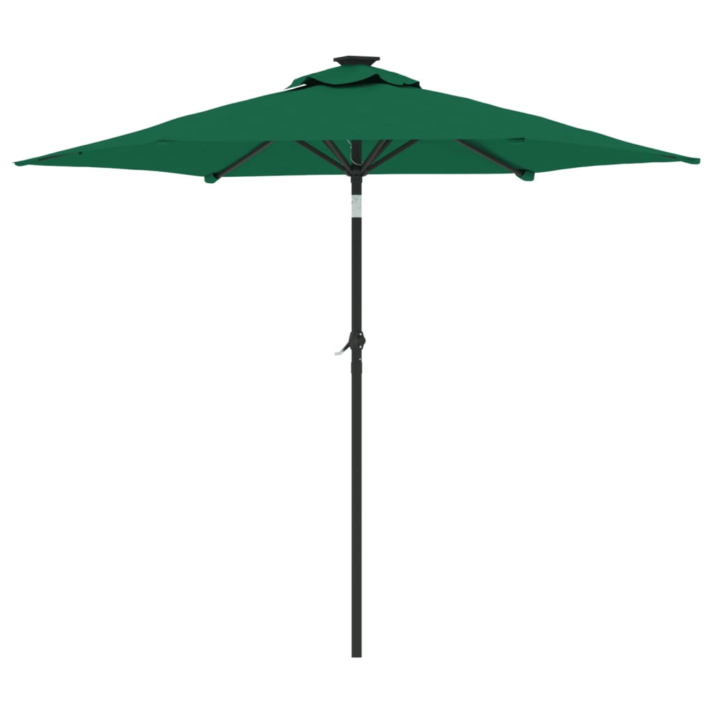 vidaXL Parasol met stalen paal 225x225x212 cm groen