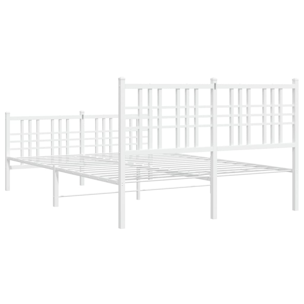 vidaXL Bedframe met hoofd- en voeteneinde metaal wit 120x200 cm