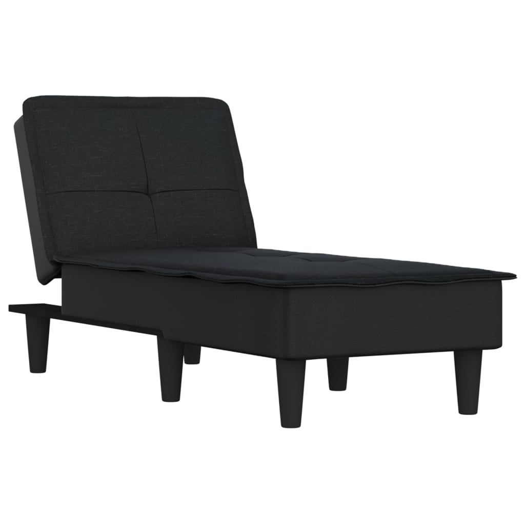 vidaXL Chaise longue stof zwart