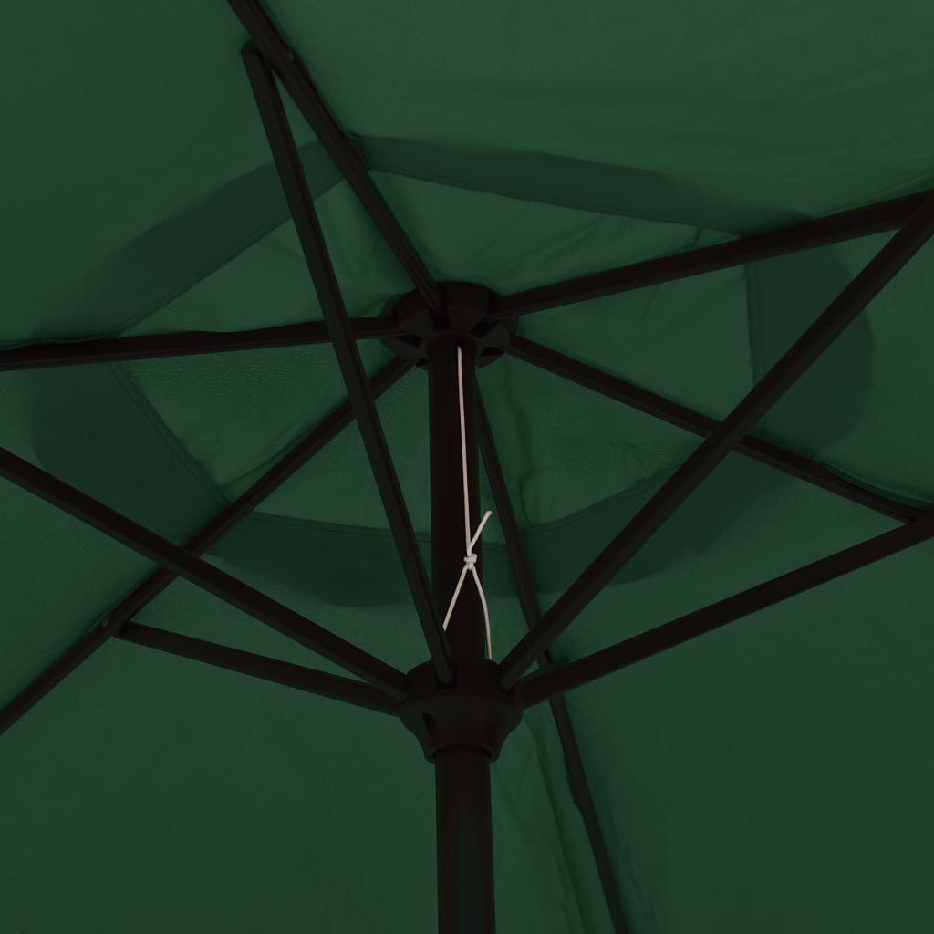 vidaXL Zweefparasol met LED 3,5 m groen