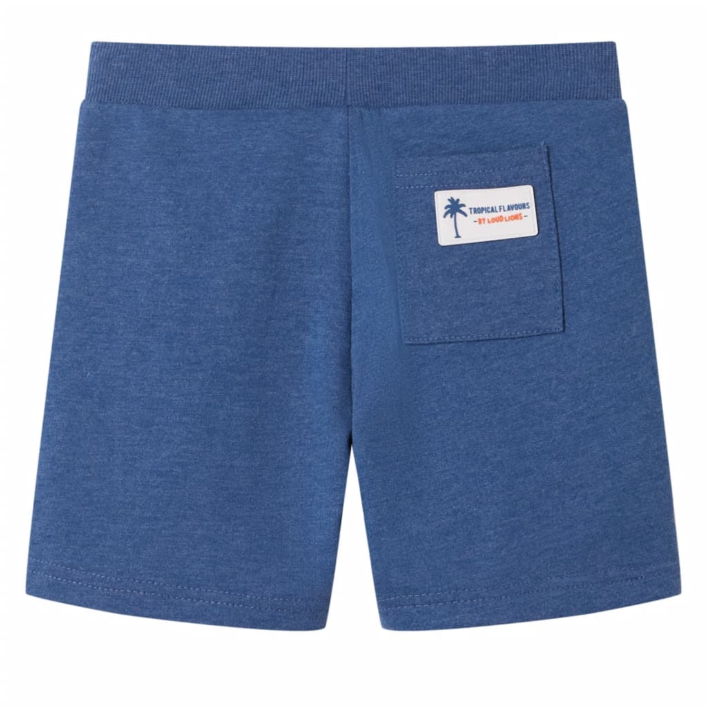 Kindershorts met trekkoord 140 gemêleerd donkerblauw