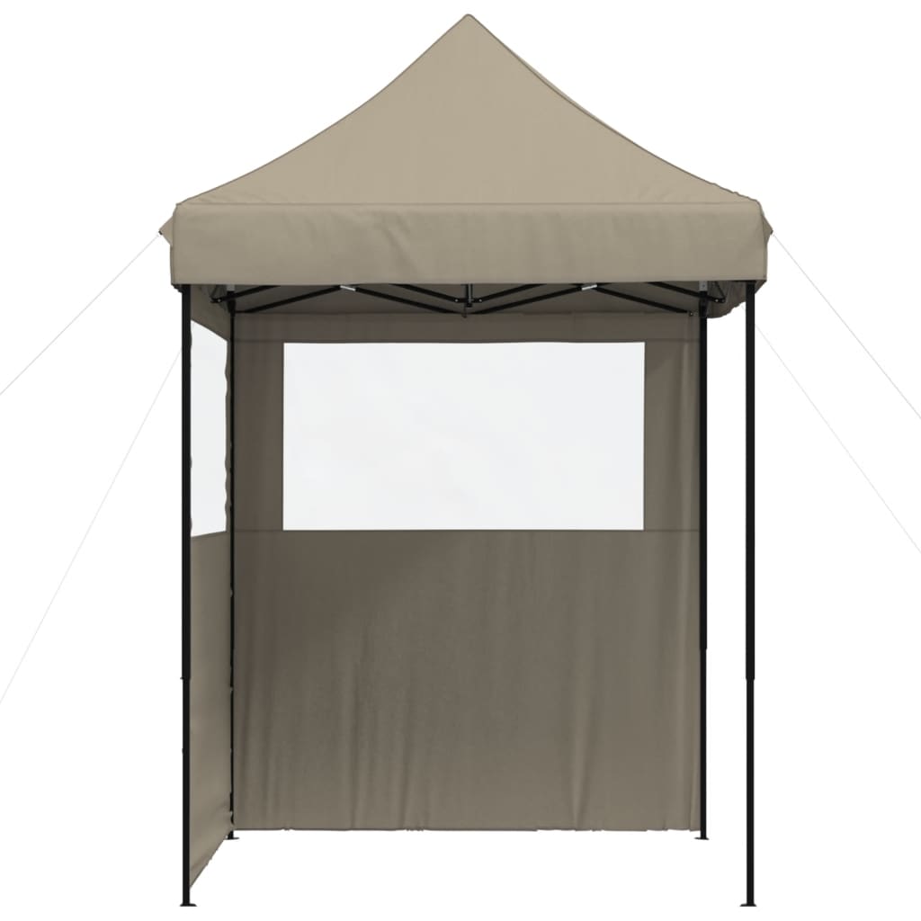 vidaXL Partytent inklapbaar pop-up met 2 zijwanden taupe