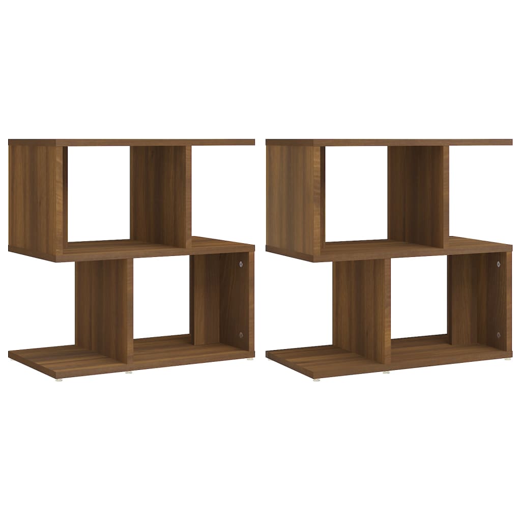 vidaXL Nachtkastjes 2 st 50x30x51,5 cm bewerkt hout bruin eikenkleur