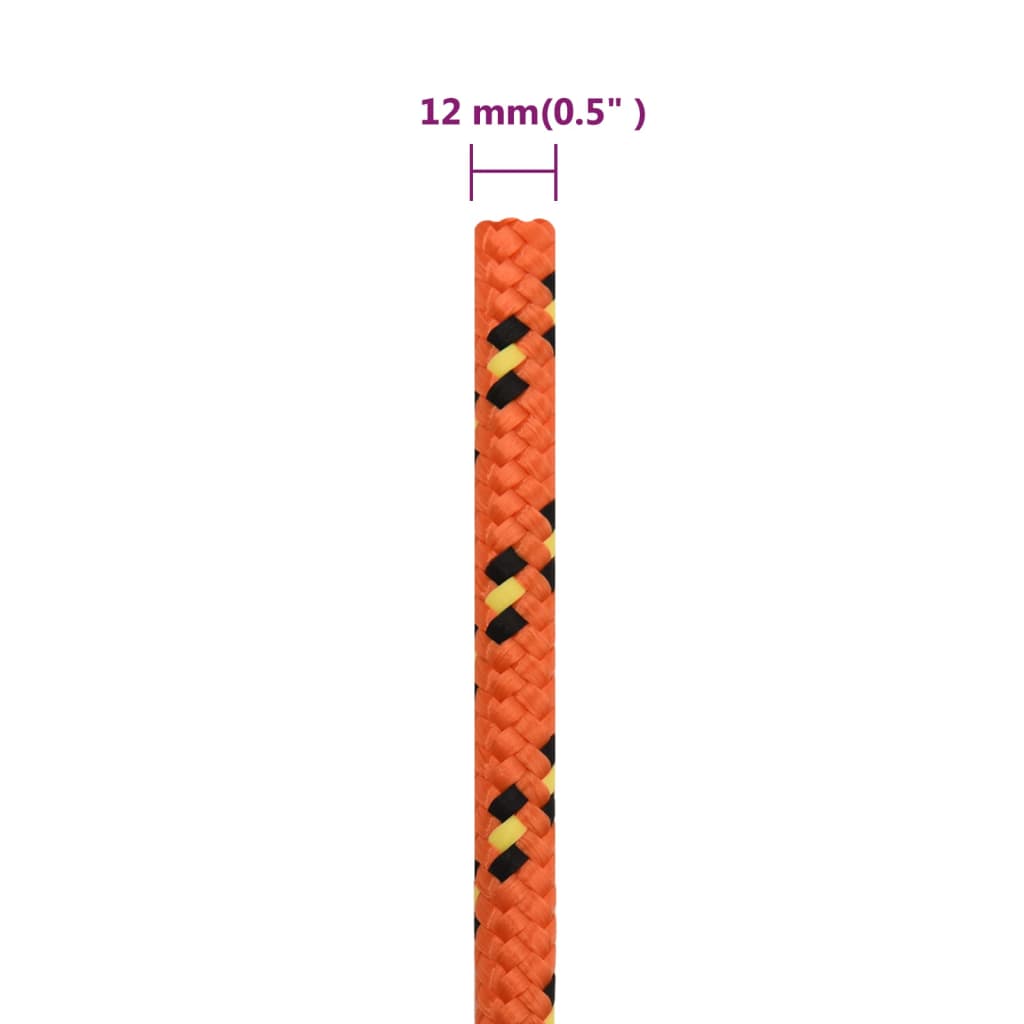 vidaXL Boottouw 12 mm 50 m polypropyleen oranje