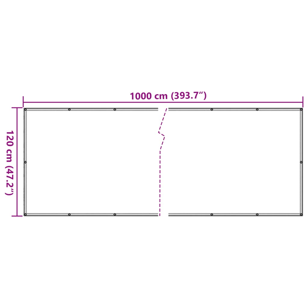 vidaXL Balkonscherm 1000x120 cm PVC antracietkleurig