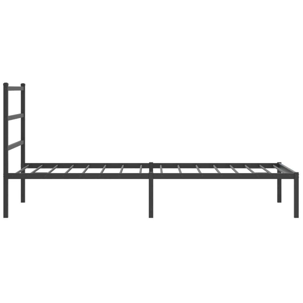 vidaXL Bedframe met hoofdbord metaal zwart 100x190 cm