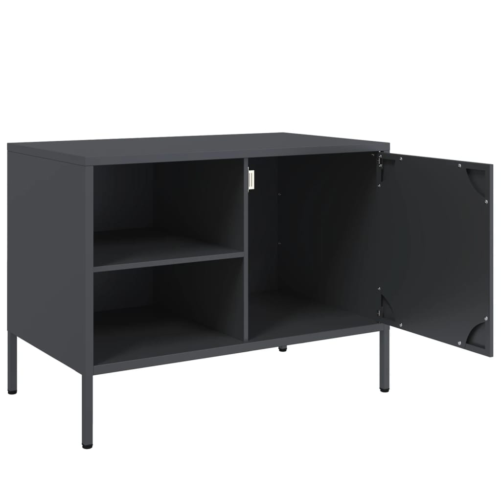 vidaXL Tv-meubel 68x39x50,5 cm staal antracietkleurig