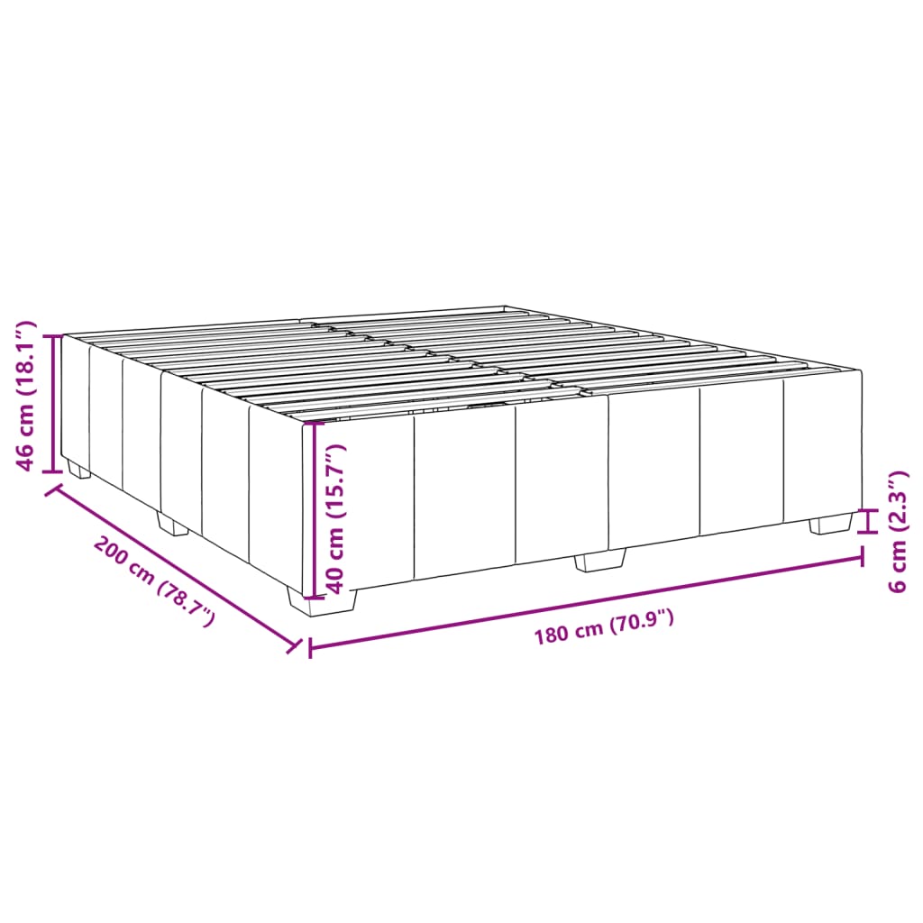 vidaXL Bedframe zonder matras stof donkerbruin 180x200 cm