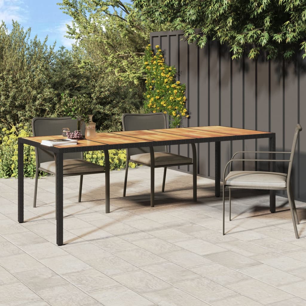 vidaXL Tuintafel 250x100x75 cm poly rattan zwart